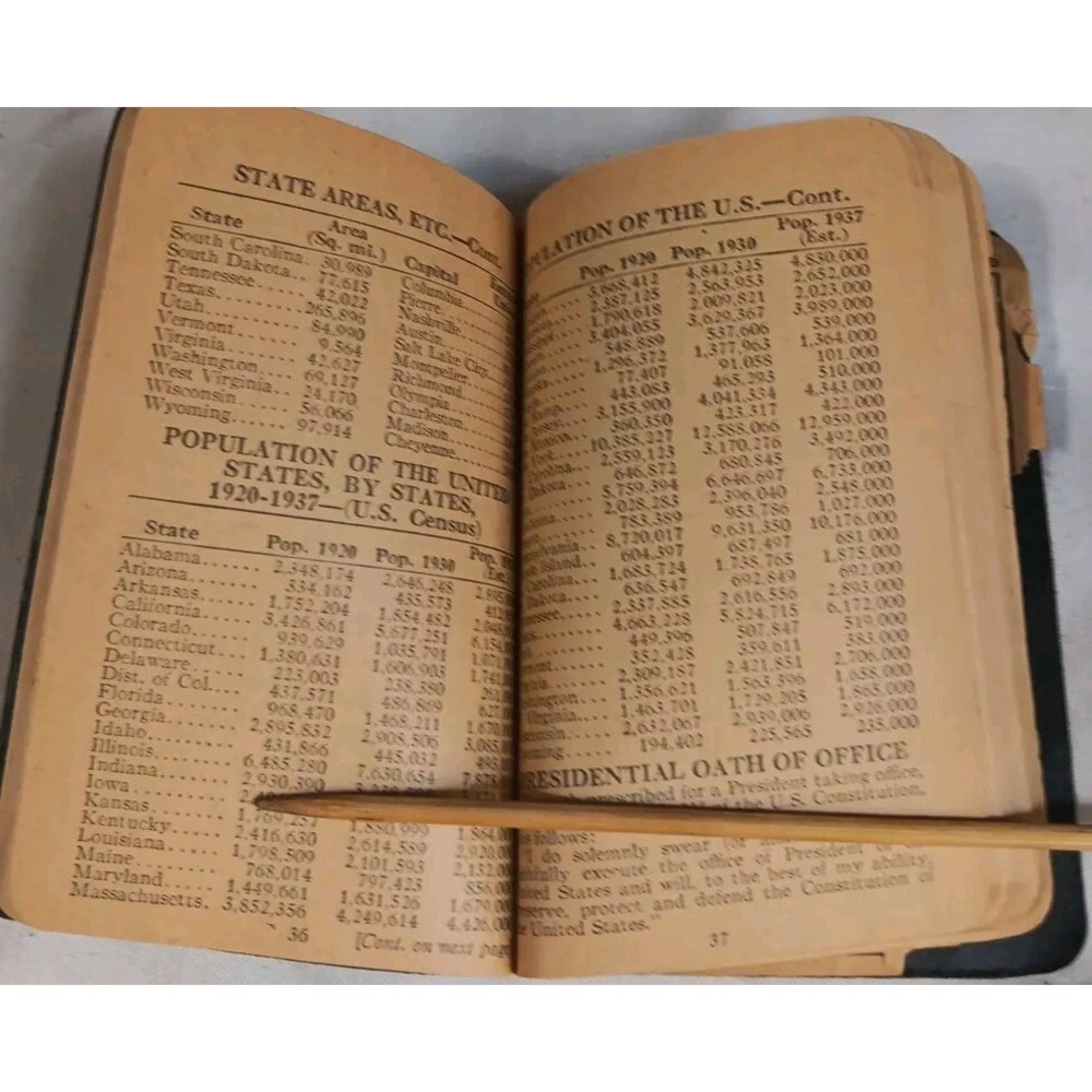 Vtg 1938 Whitman's Answer Book Thousand Fact Reference Daily Memo Diary READ - Picture 5 of 9